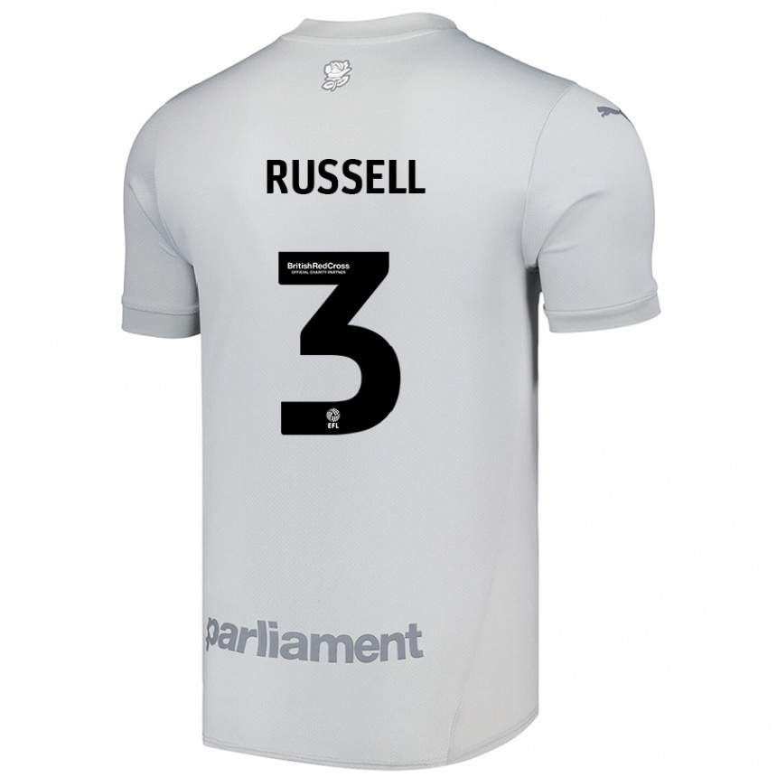 Men Football Jon Russell #3 Silver Gray Away Jersey 2024/25 T-Shirt Nz