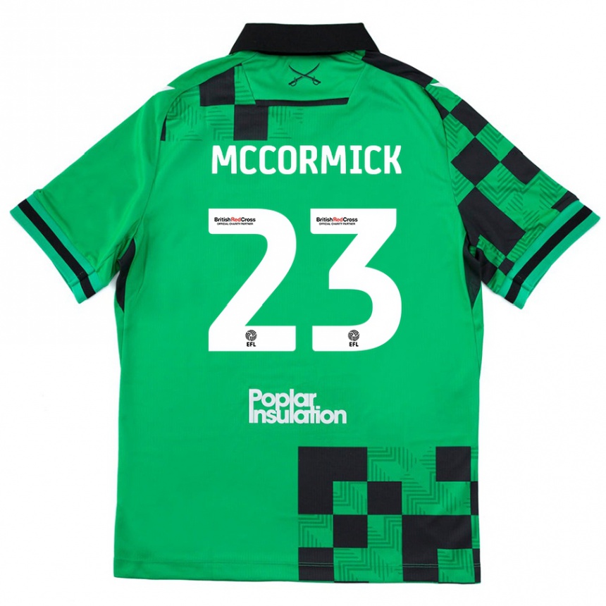 Men Football Luke Mccormick #23 Green Black Away Jersey 2024/25 T-Shirt Nz