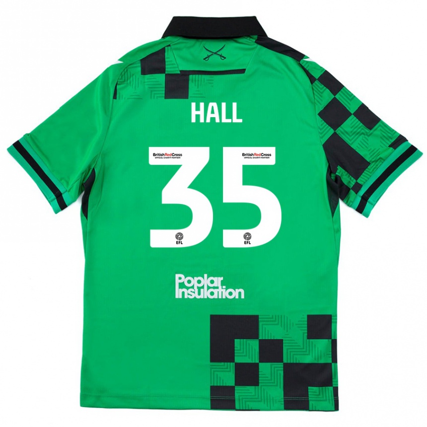 Men Football Matt Hall #35 Green Black Away Jersey 2024/25 T-Shirt Nz