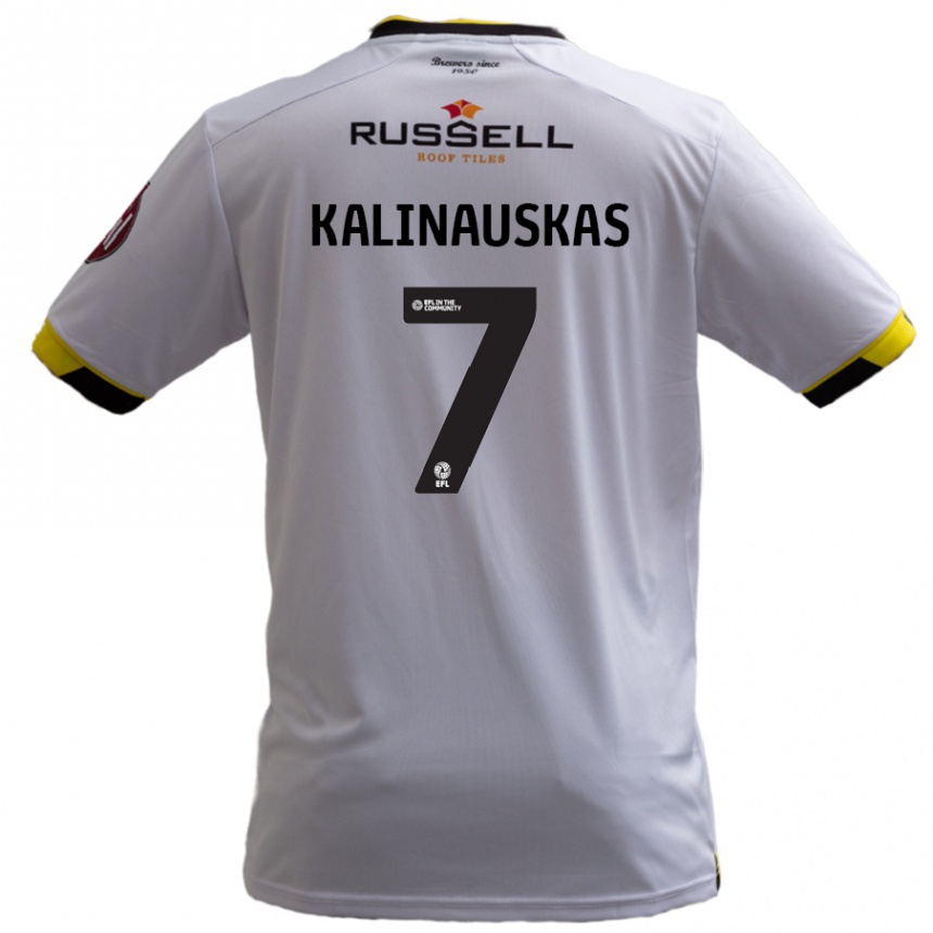 Men Football Tomas Kalinauskas #7 White Away Jersey 2024/25 T-Shirt Nz