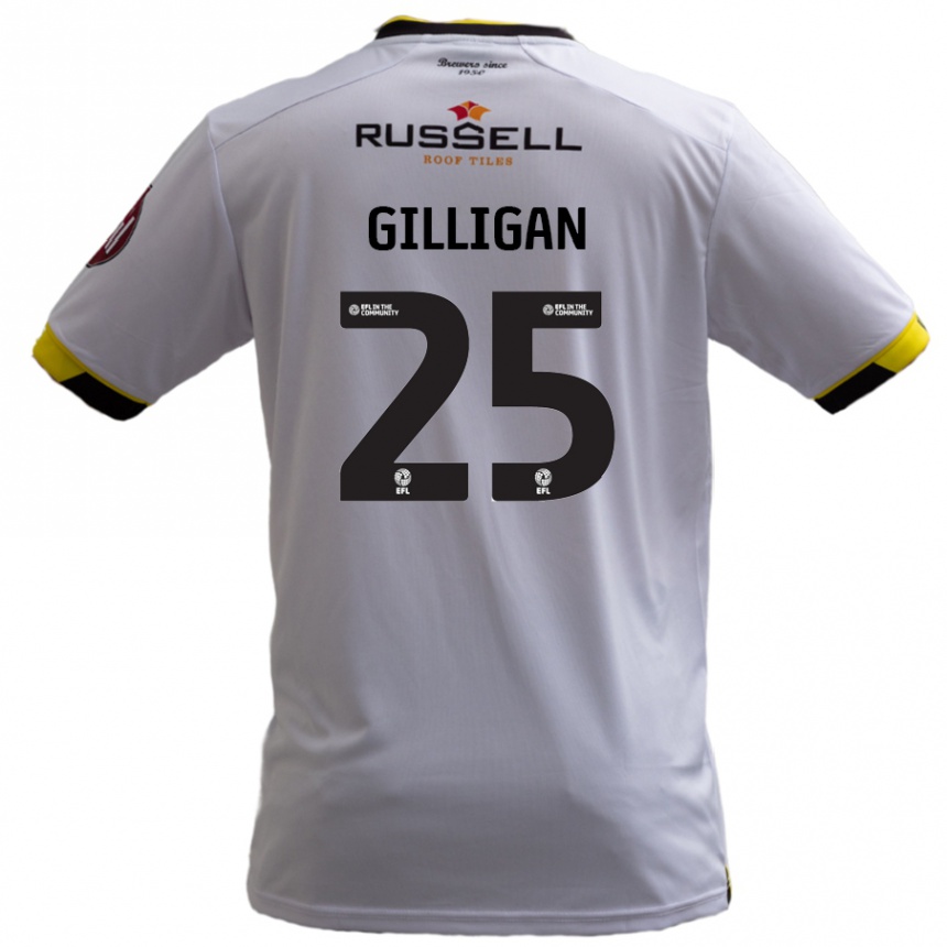 Men Football Ciaran Gilligan #25 White Away Jersey 2024/25 T-Shirt Nz