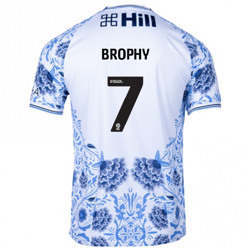 Men Football James Brophy #7 White Blue Away Jersey 2024/25 T-Shirt Nz