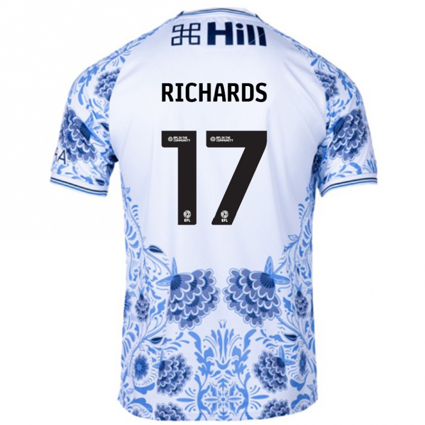 Men Football Taylor Richards #17 White Blue Away Jersey 2024/25 T-Shirt Nz