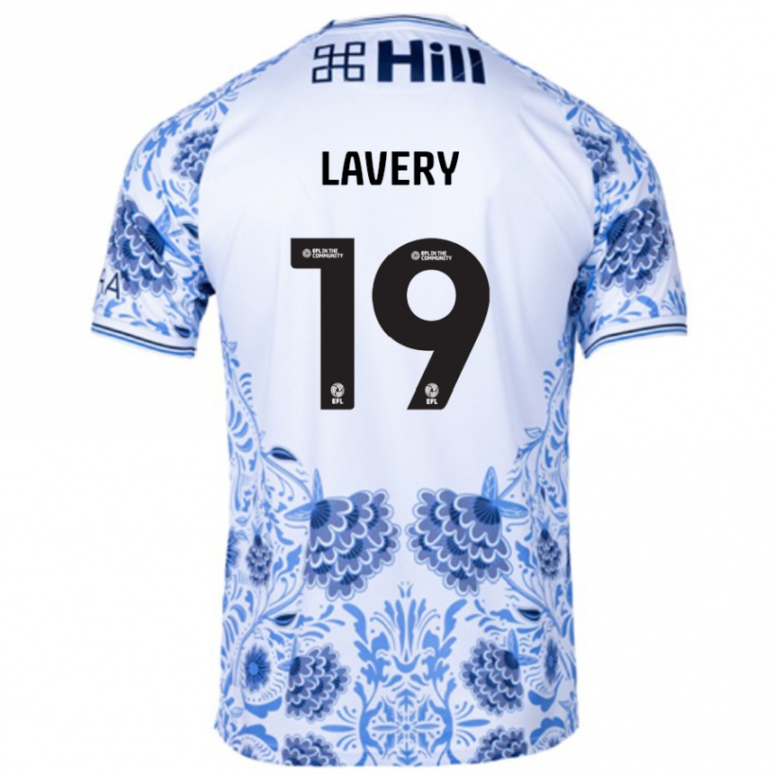 Men Football Shayne Lavery #19 White Blue Away Jersey 2024/25 T-Shirt Nz