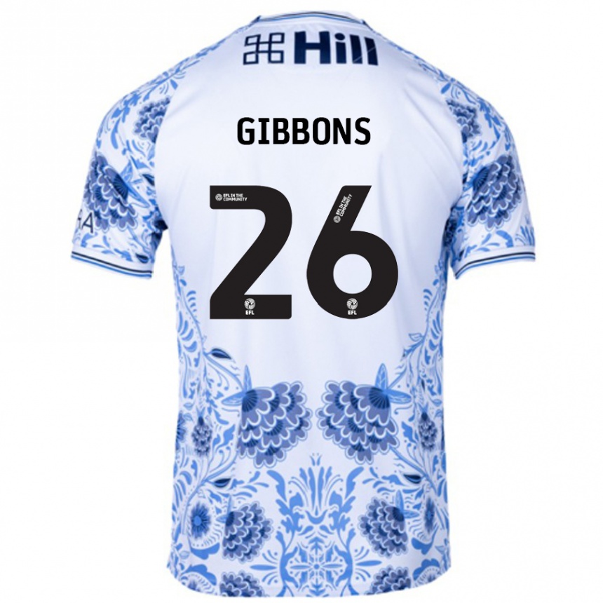 Men Football James Gibbons #26 White Blue Away Jersey 2024/25 T-Shirt Nz