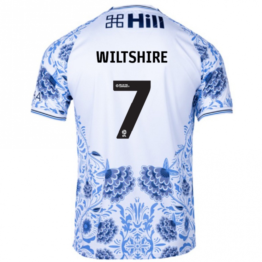 Men Football Sarah Wiltshire #7 White Blue Away Jersey 2024/25 T-Shirt Nz