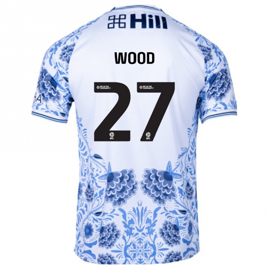 Men Football Zoe Wood #27 White Blue Away Jersey 2024/25 T-Shirt Nz