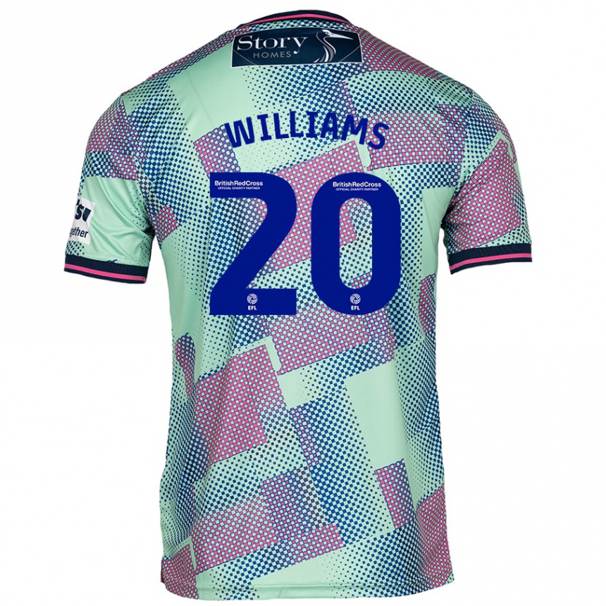 Men Football Ben Williams #20 Green Away Jersey 2024/25 T-Shirt Nz