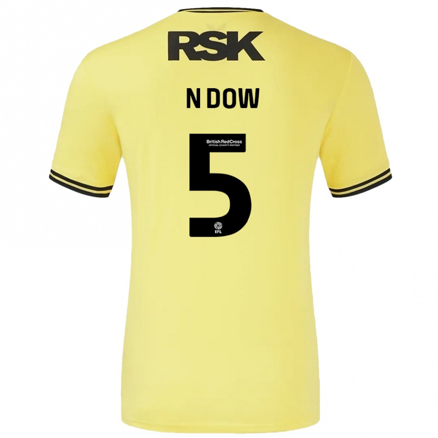 Men Football Elisha N'dow #5 Yellow Black Away Jersey 2024/25 T-Shirt Nz