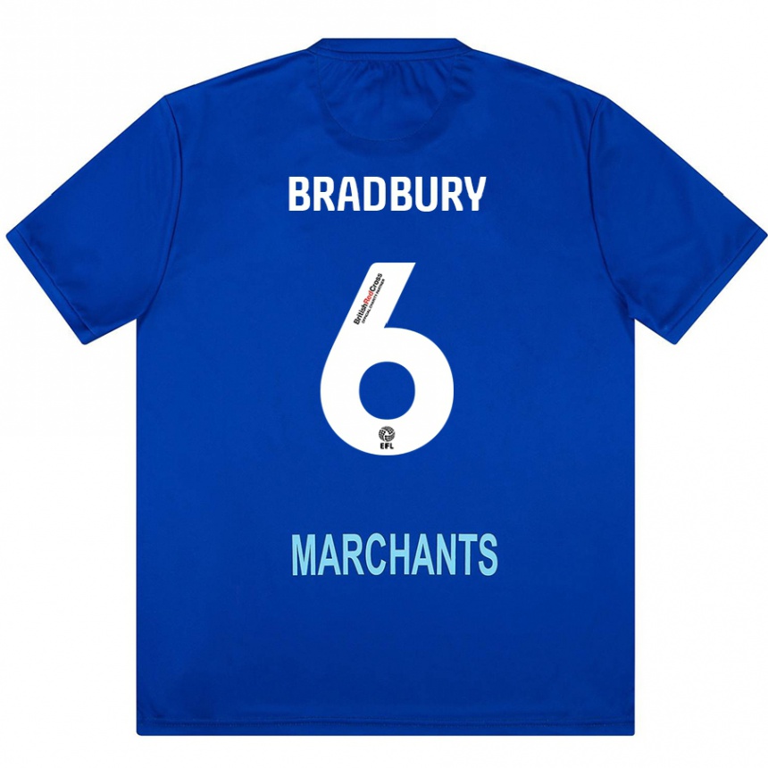 Men Football Tom Bradbury #6 Green Away Jersey 2024/25 T-Shirt Nz