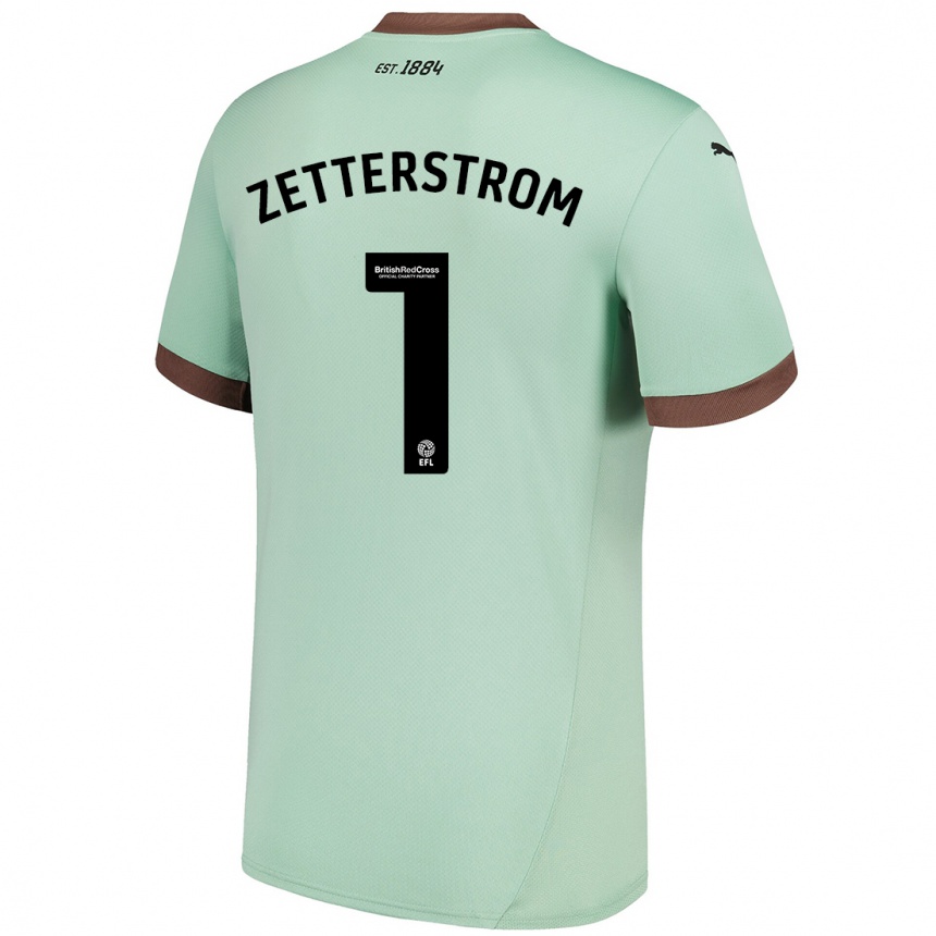 Men Football Jacob Widell Zetterström #1 Pale Green Away Jersey 2024/25 T-Shirt Nz