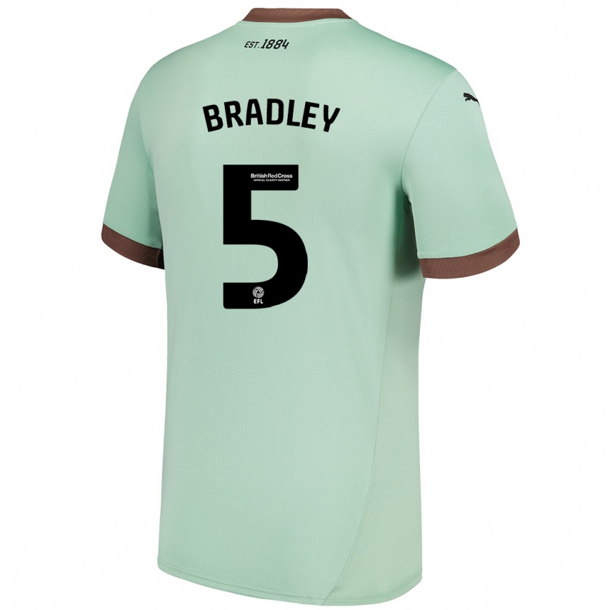 Men Football Sonny Bradley #5 Pale Green Away Jersey 2024/25 T-Shirt Nz