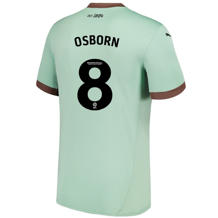 Men Football Ben Osborn #8 Pale Green Away Jersey 2024/25 T-Shirt Nz