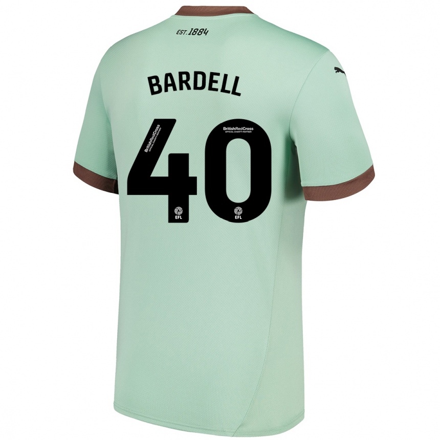 Men Football Max Bardell #40 Pale Green Away Jersey 2024/25 T-Shirt Nz