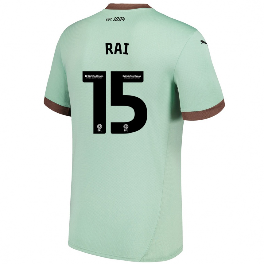 Men Football Kira Rai #15 Pale Green Away Jersey 2024/25 T-Shirt Nz