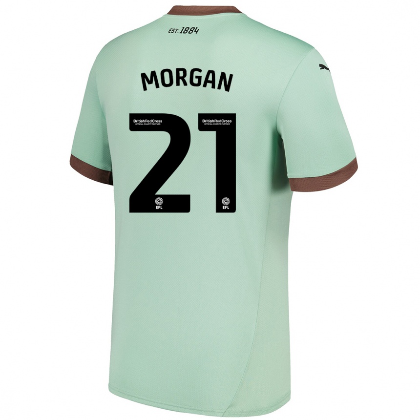 Men Football Sarah Morgan #21 Pale Green Away Jersey 2024/25 T-Shirt Nz