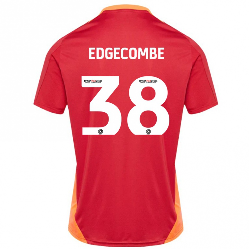 Men Football Max Edgecombe #38 Blue Off White Away Jersey 2024/25 T-Shirt Nz