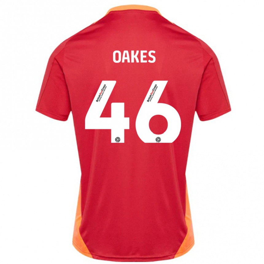 Men Football Liam Oakes #46 Blue Off White Away Jersey 2024/25 T-Shirt Nz