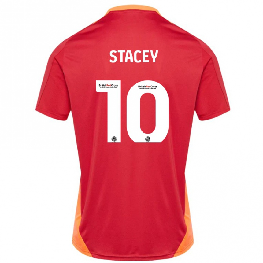 Men Football Sarah Stacey #10 Blue Off White Away Jersey 2024/25 T-Shirt Nz