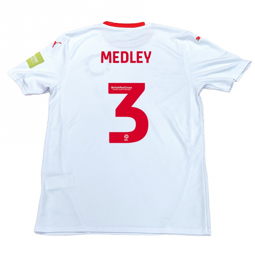 Men Football Zech Medley #3 White Away Jersey 2024/25 T-Shirt Nz