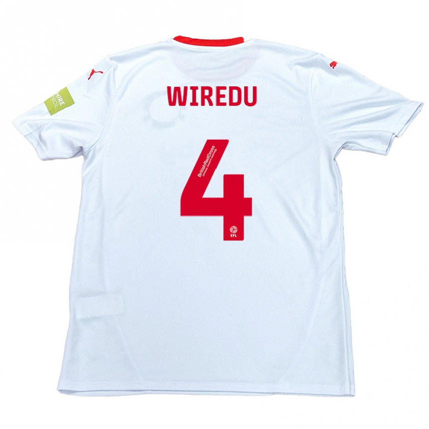 Men Football Brendan Wiredu #4 White Away Jersey 2024/25 T-Shirt Nz