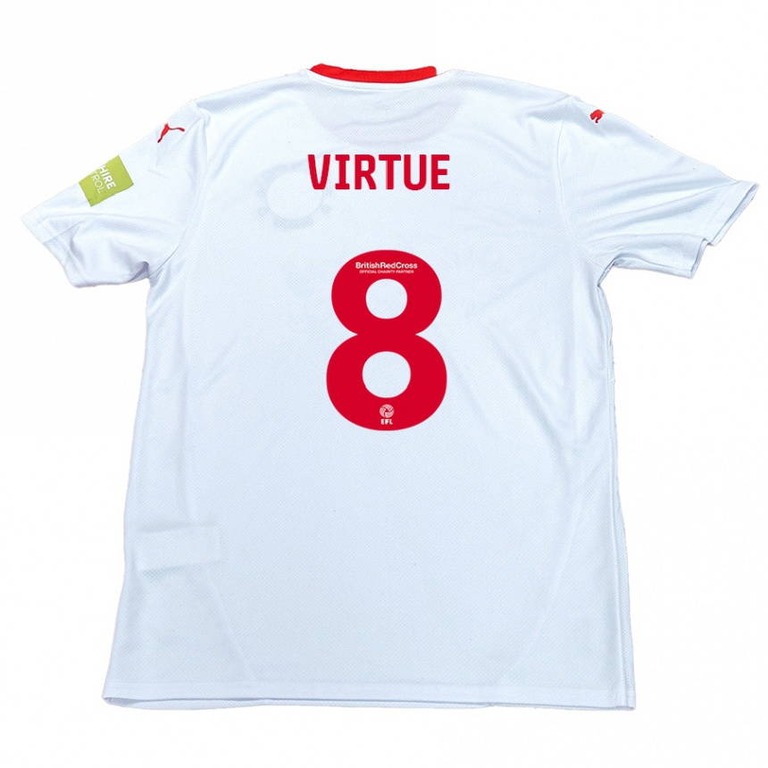 Men Football Matty Virtue #8 White Away Jersey 2024/25 T-Shirt Nz