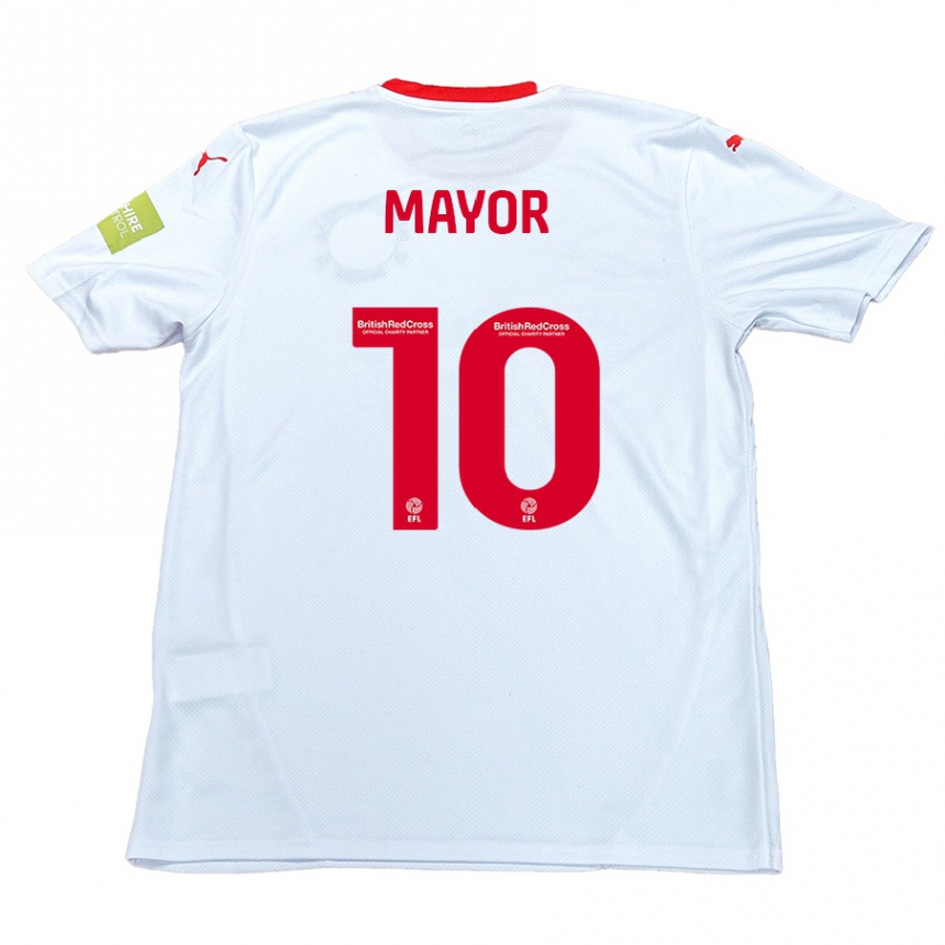 Men Football Danny Mayor #10 White Away Jersey 2024/25 T-Shirt Nz