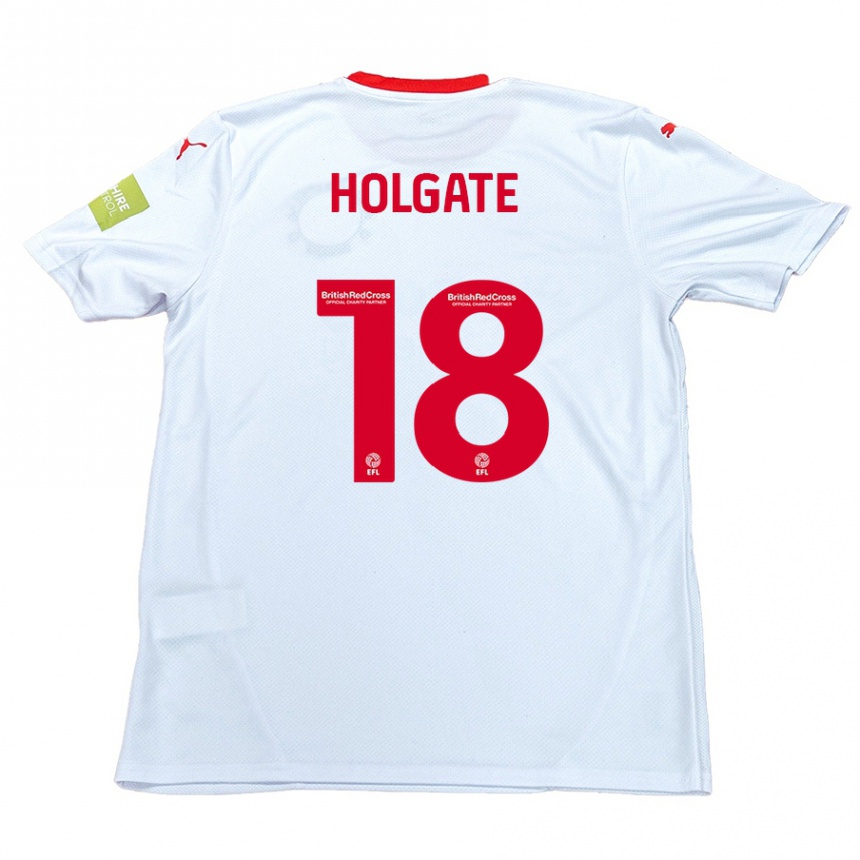 Men Football Harrison Holgate #18 White Away Jersey 2024/25 T-Shirt Nz