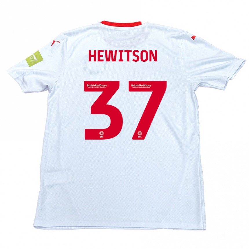 Men Football Luke Hewitson #37 White Away Jersey 2024/25 T-Shirt Nz