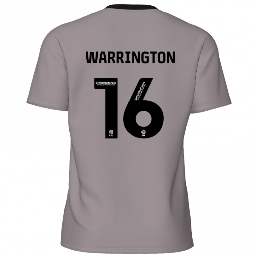 Men Football Lewis Warrington #16 Grey Away Jersey 2024/25 T-Shirt Nz