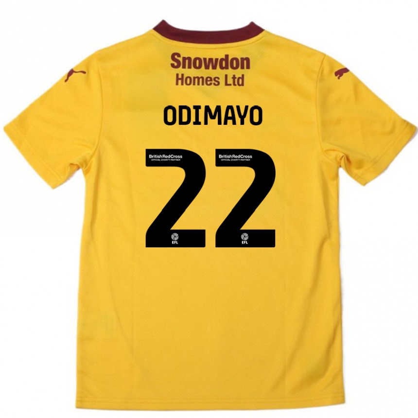 Men Football Akin Odimayo #22 Orange  Burgundy Away Jersey 2024/25 T-Shirt Nz