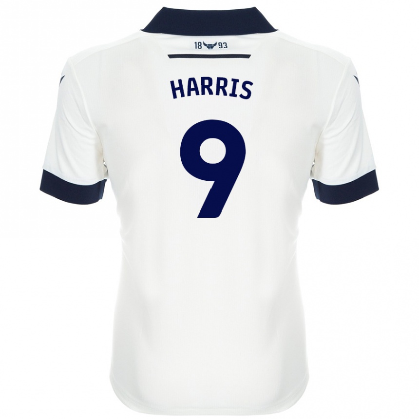 Men Football Mark Harris #9 White Navy Blue Away Jersey 2024/25 T-Shirt Nz