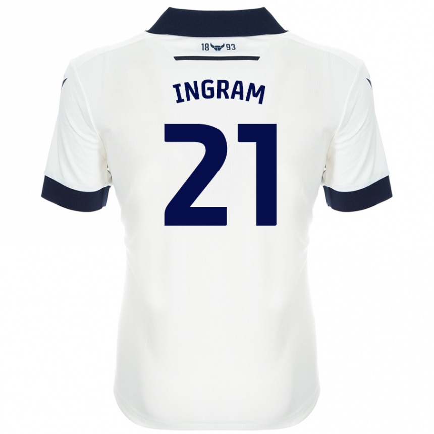 Men Football Matt Ingram #21 White Navy Blue Away Jersey 2024/25 T-Shirt Nz