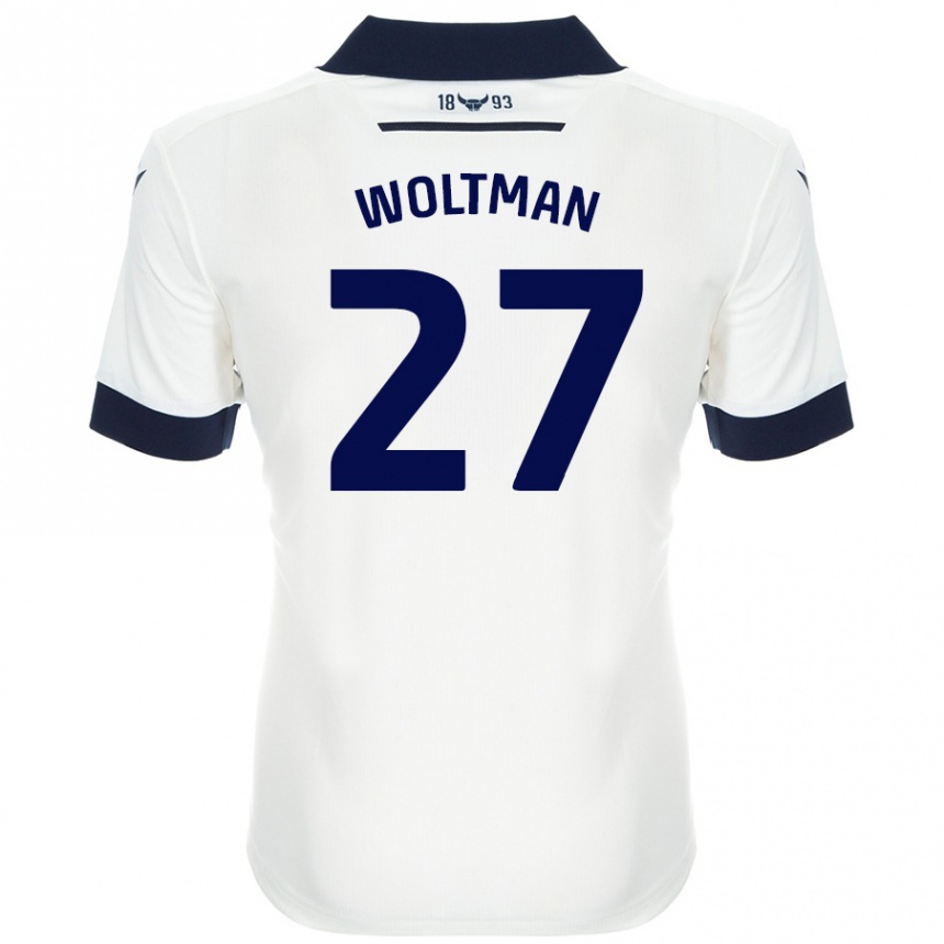 Men Football Max Woltman #27 White Navy Blue Away Jersey 2024/25 T-Shirt Nz