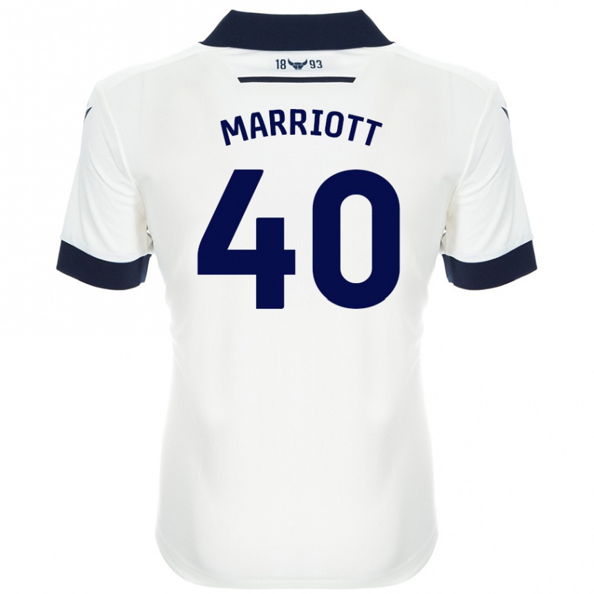 Men Football Monty Marriott #40 White Navy Blue Away Jersey 2024/25 T-Shirt Nz