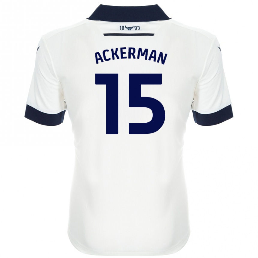 Men Football Daisy Ackerman #15 White Navy Blue Away Jersey 2024/25 T-Shirt Nz