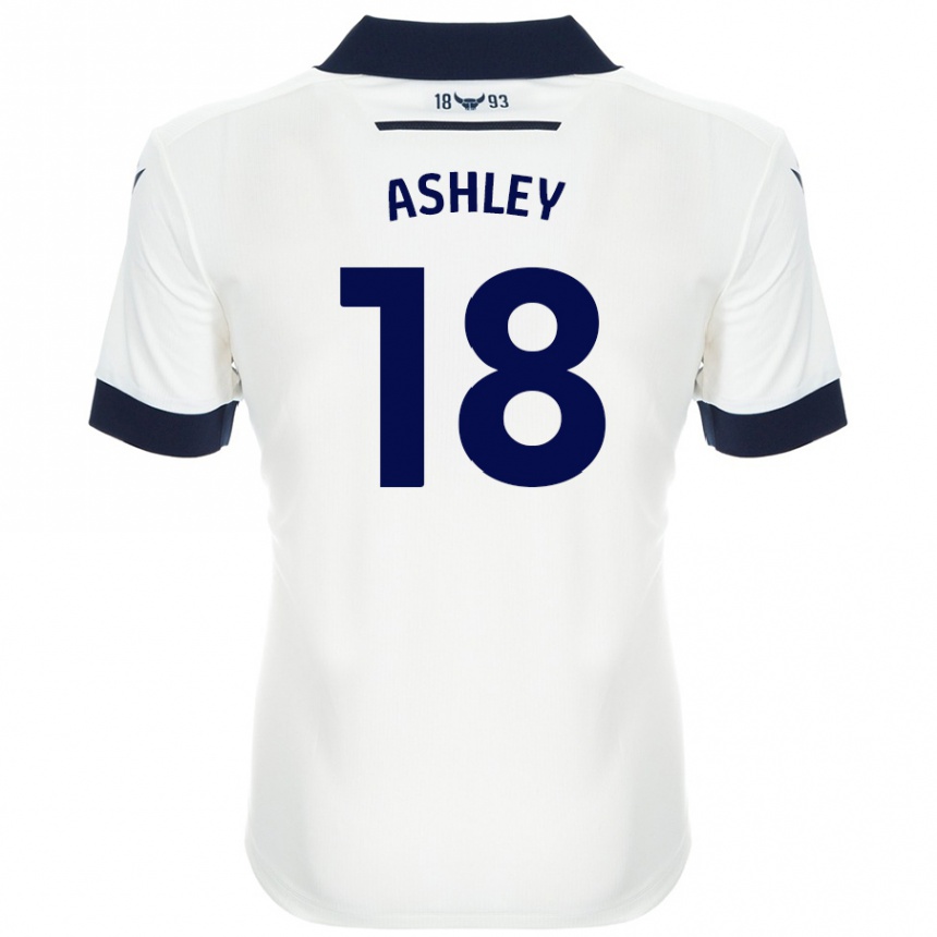 Men Football Alex Ashley #18 White Navy Blue Away Jersey 2024/25 T-Shirt Nz