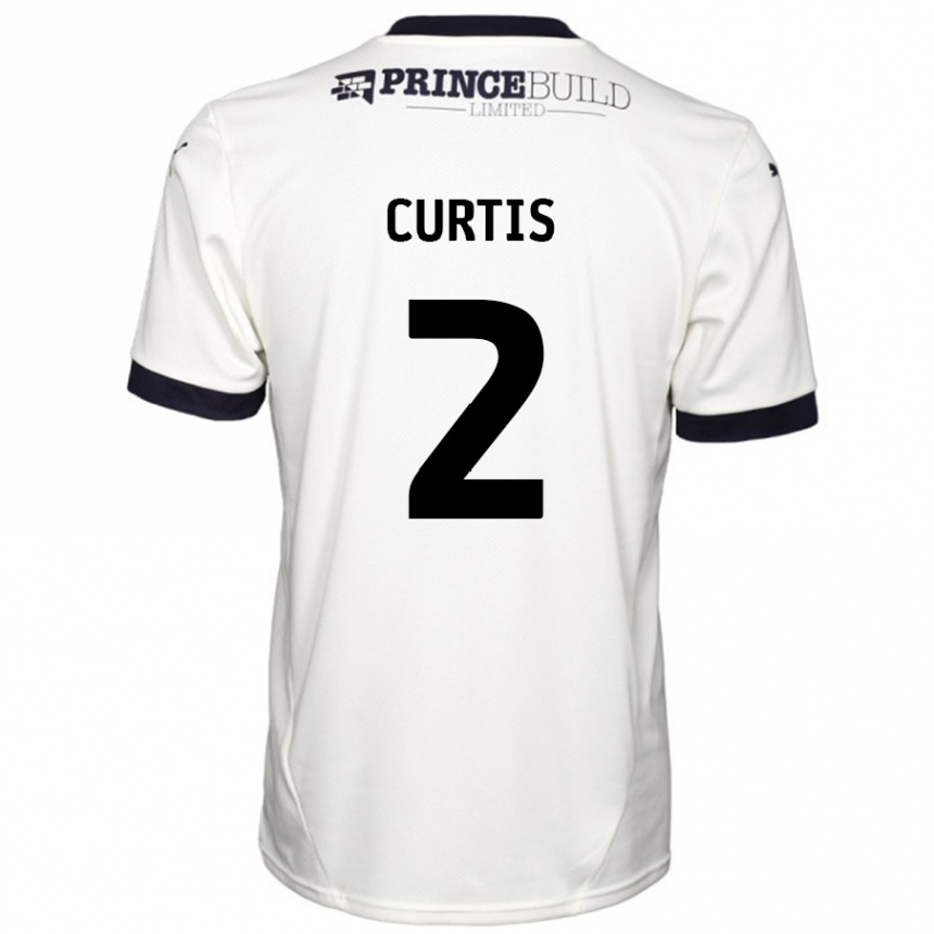 Men Football Sam Curtis #2 Off White Black Away Jersey 2024/25 T-Shirt Nz