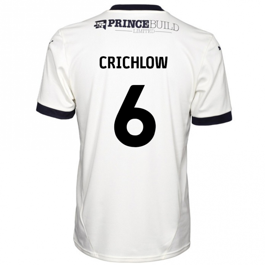 Men Football Romoney Crichlow #6 Off White Black Away Jersey 2024/25 T-Shirt Nz