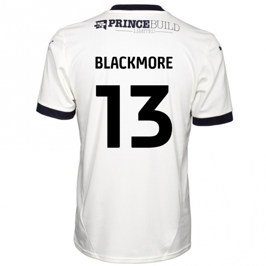 Men Football Will Blackmore #13 Off White Black Away Jersey 2024/25 T-Shirt Nz