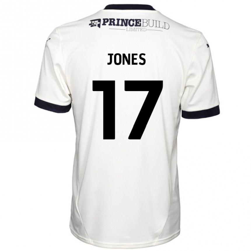 Men Football Ricky-Jade Jones #17 Off White Black Away Jersey 2024/25 T-Shirt Nz