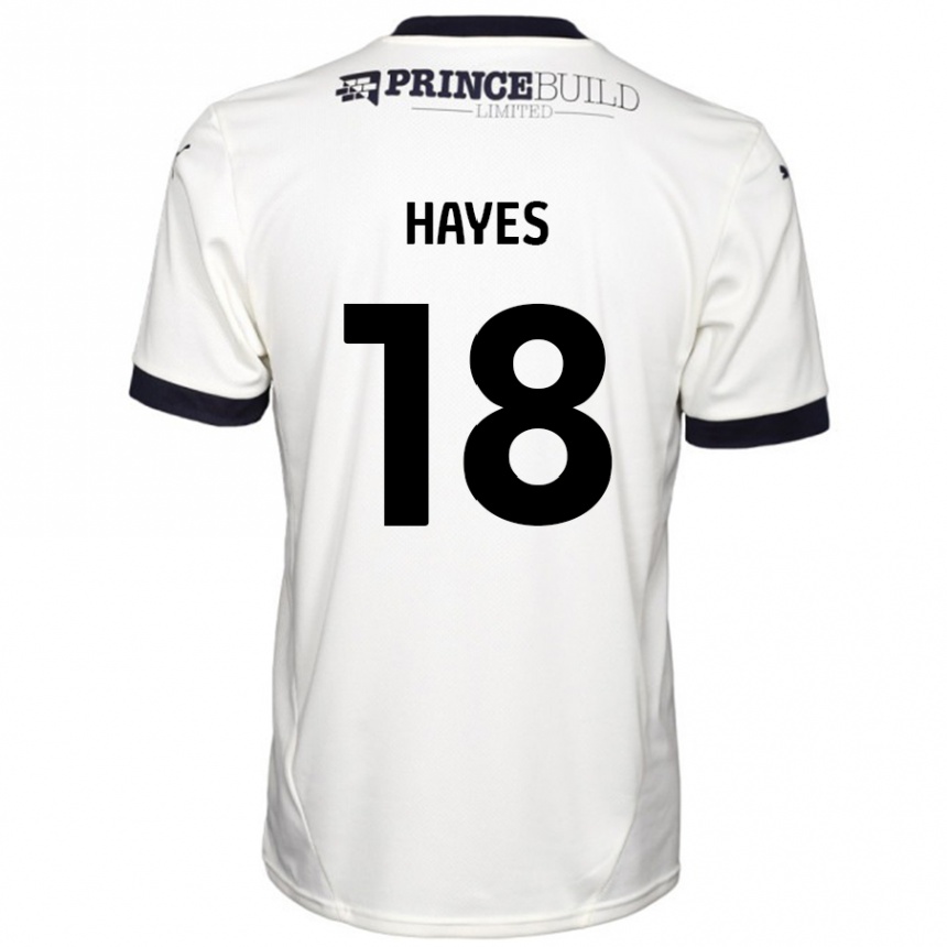 Men Football Cian Hayes #18 Off White Black Away Jersey 2024/25 T-Shirt Nz