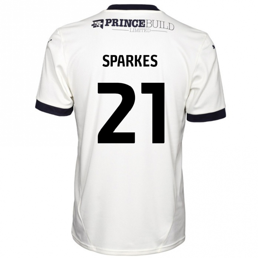 Men Football Jack Sparkes #21 Off White Black Away Jersey 2024/25 T-Shirt Nz