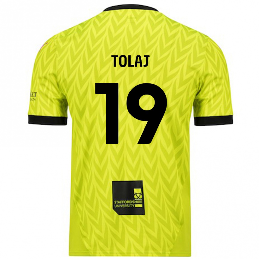 Men Football Lorent Tolaj #19 Fluorescent Green Away Jersey 2024/25 T-Shirt Nz