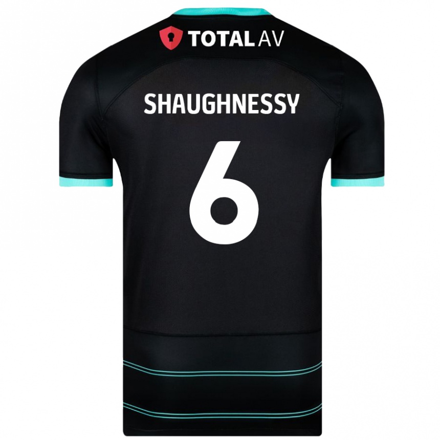 Men Football Conor Shaughnessy #6 Black Away Jersey 2024/25 T-Shirt Nz