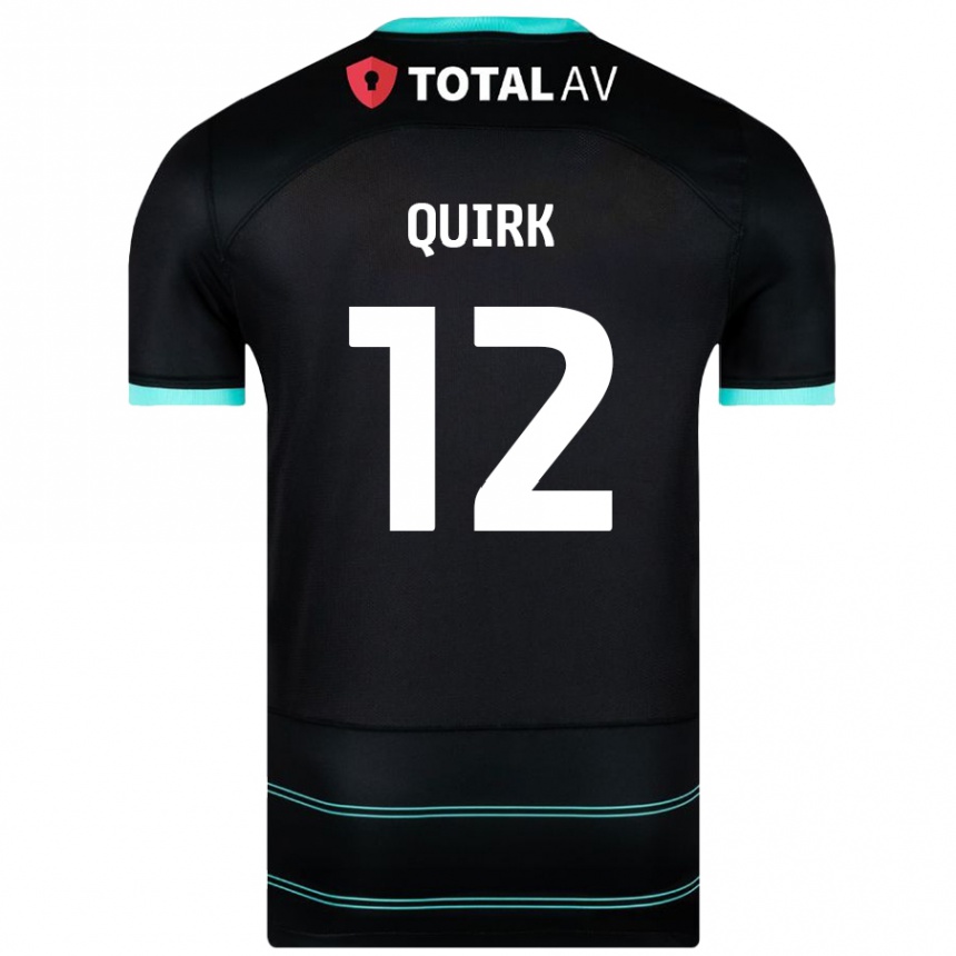 Men Football Sophie Quirk #12 Black Away Jersey 2024/25 T-Shirt Nz