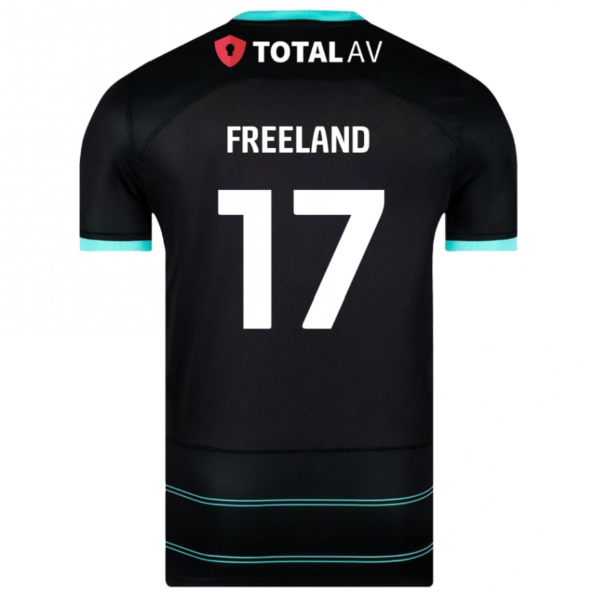 Men Football Georgie Freeland #17 Black Away Jersey 2024/25 T-Shirt Nz