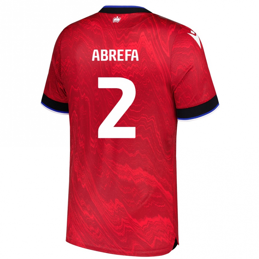 Men Football Kelvin Abrefa #2 Red Black Away Jersey 2024/25 T-Shirt Nz