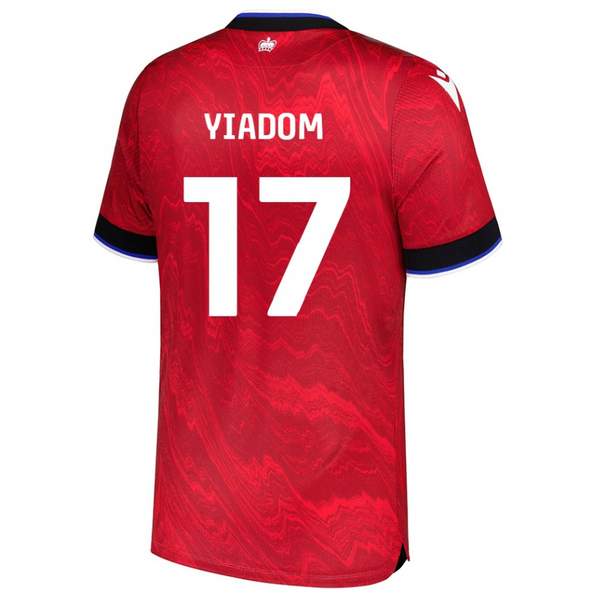 Men Football Andy Yiadom #17 Red Black Away Jersey 2024/25 T-Shirt Nz