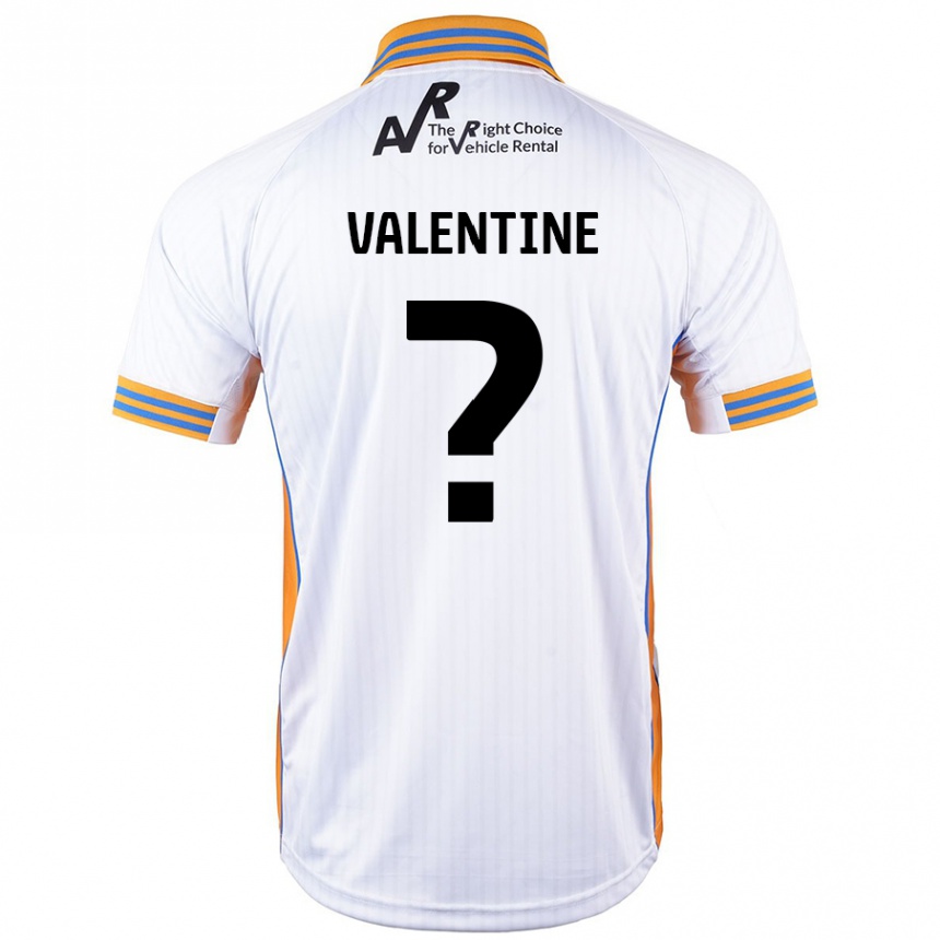 Men Football Jayden Valentine #0 White Away Jersey 2024/25 T-Shirt Nz